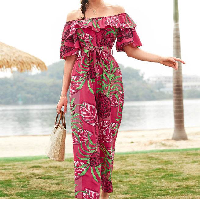 Fashion Printing Lace Up Jumpsuit - Trendy Styles for 2025 - Buy Center