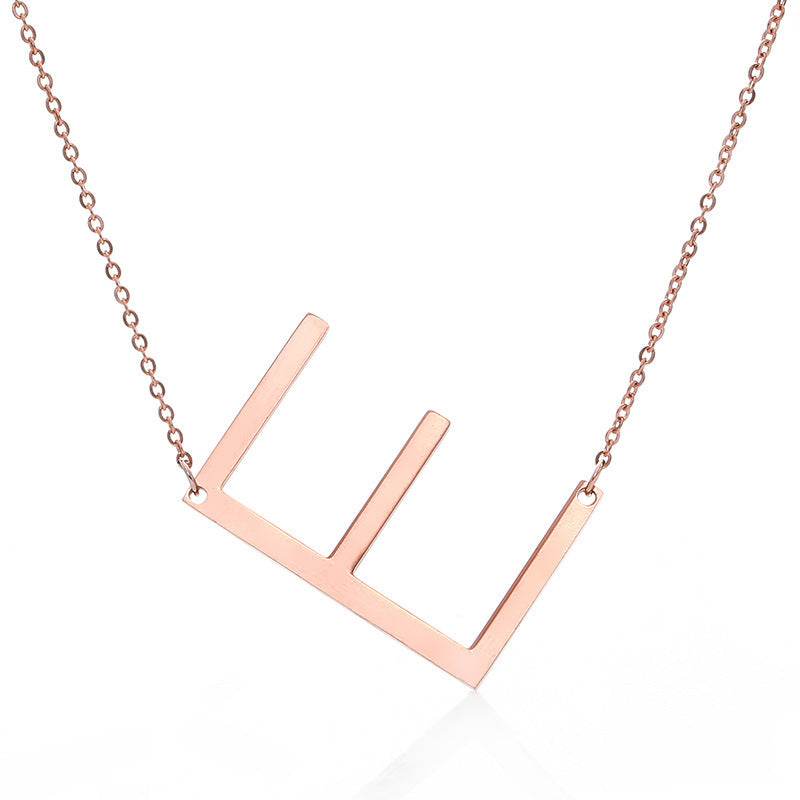 Fabulous Rose Gold Initial Letter Pendant Necklace - Premium K-Gold Design - Buy Center
