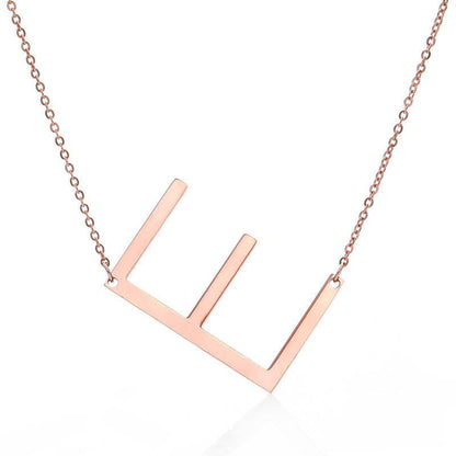Fabulous Rose Gold Initial Letter Pendant Necklace - Premium K-Gold Design - Buy Center