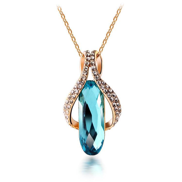 Elegant Gold-Plated Diamond Earrings Pendant Set - Premium Women's Jewelry - Buy Center