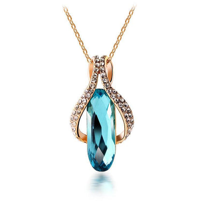Elegant Gold-Plated Diamond Earrings Pendant Set - Premium Women's Jewelry - Buy Center