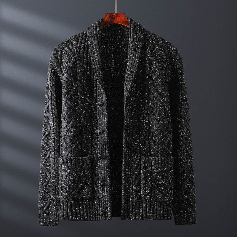 Buycenter Men's Solid Color Knitted Sweater Coat - Trendy Korean Style 2025 - Buy Center