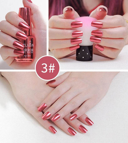12-Color Mirror Nail Polish - Dazzling Metallic Shine for Fashionistas - Buy Center