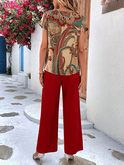 Elegant Floral Women’s Pantsuit - Casual Summer Outfit 196 - Buy Center