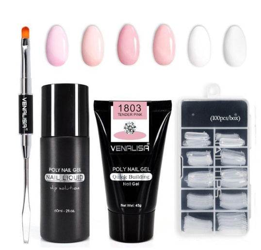 Venalisa Poly Nail Gel Kit - Flawless Nail Extensions at Home or Salon - Buy Center