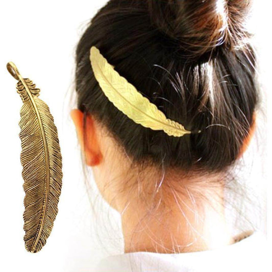 Boho Metal Leaf Hair Clip Barette - Chic Accessory for All Hair Types - Buy Center