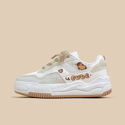 Soft Bottom Khaki Flats - Cute Lace-Up Board Shoes for All-Day Comfort - Buy Center