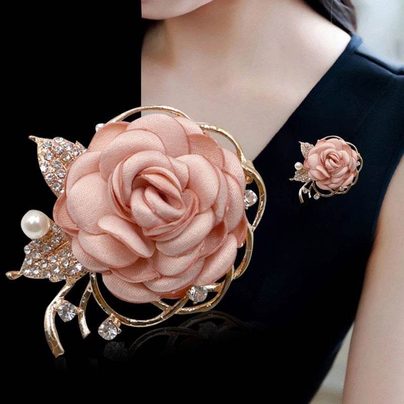 Elegant Fabric Roses Flower Brooch - Stylish Floral Accessory for 2025 - Buy Center