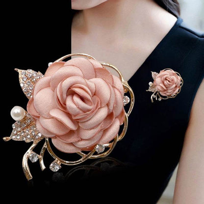 Elegant Fabric Roses Flower Brooch - Stylish Floral Accessory for 2025 - Buy Center