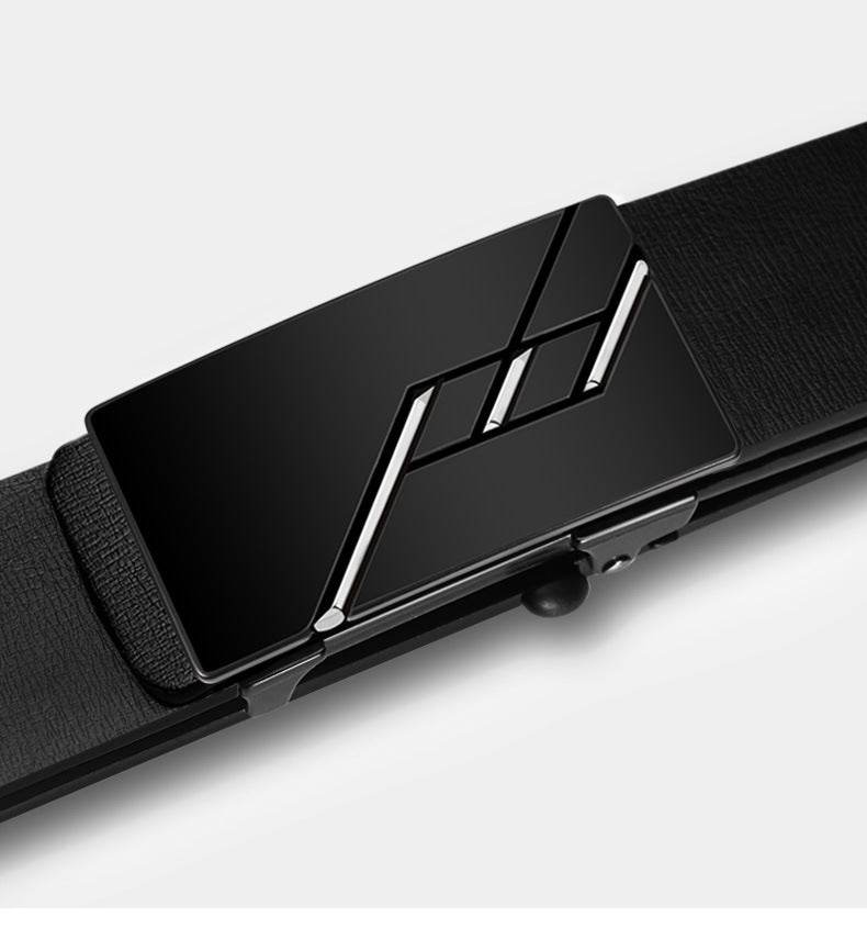 Automatic Cowhide Leather Belt - Stylish Business Casual with Alloy Buckle - Buy Center
