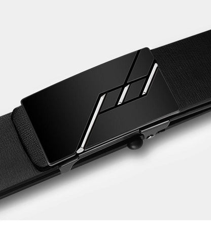 Automatic Cowhide Leather Belt - Stylish Business Casual with Alloy Buckle - Buy Center