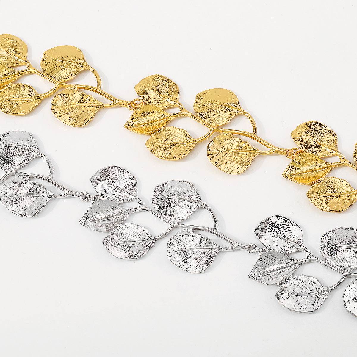 2025 Luxury Metal Leaf Earrings & Choker Set - Elegant Jewelry Gift - Buy Center