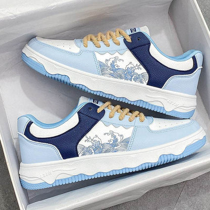 Versatile Low-Top Sneakers for Men - Stylish Light Blue & Beige Options - Buy Center