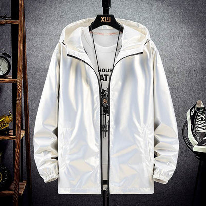 Men's Casual Hooded Jacket - Lightweight Polyester for Spring & Autumn - Buy Center