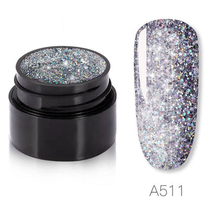 Sparkling Nail Gel Polish - 6 Color Options, Long-Lasting Shine - Buy Center