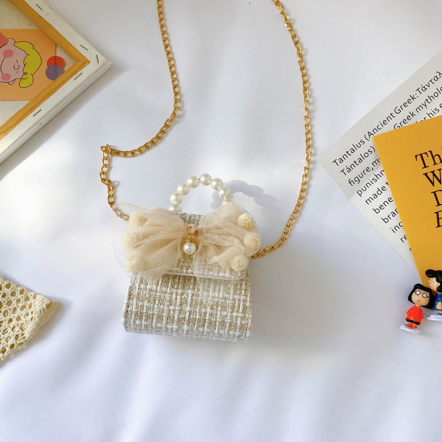 Pearl Handbag for Kids - Stylish Soft Woolen Messenger Bag 2025 - Buy Center