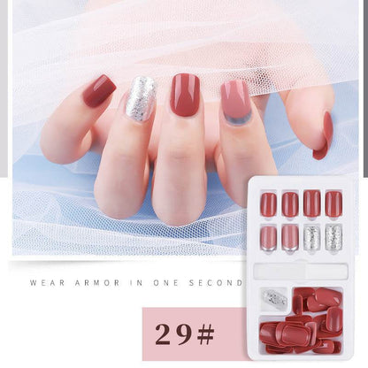 30pcs Detachable False Nail Tips Set - Stylish Full Cover Short Nails - Buy Center