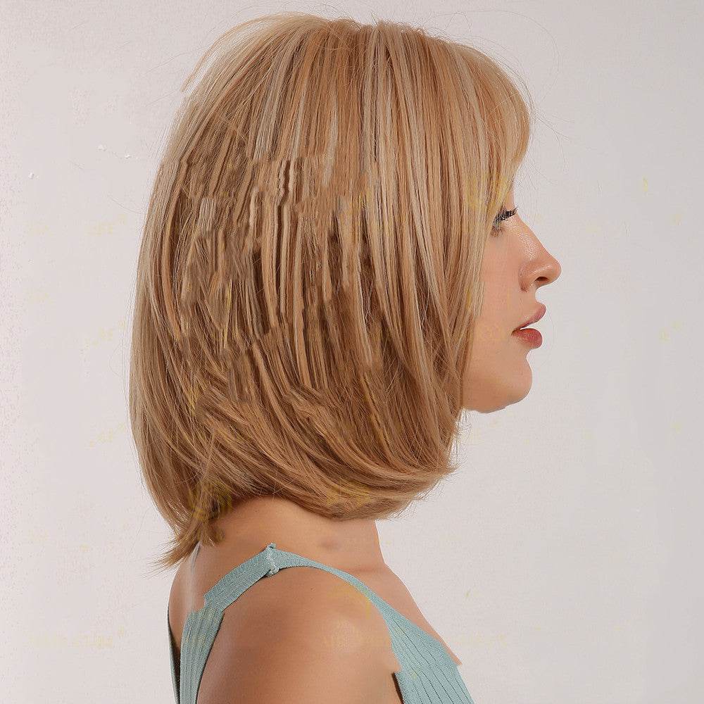 Golden Mixed Color Bobo Wig - Trendy Synthetic Hairpiece for Women - Buy Center