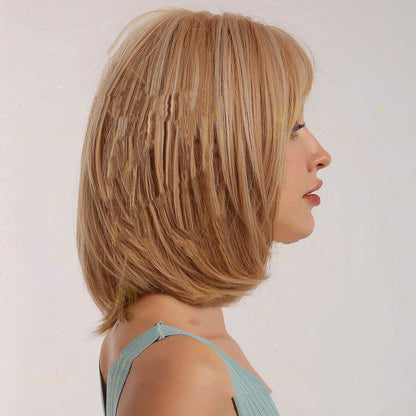 Golden Mixed Color Bobo Wig - Trendy Synthetic Hairpiece for Women - Buy Center