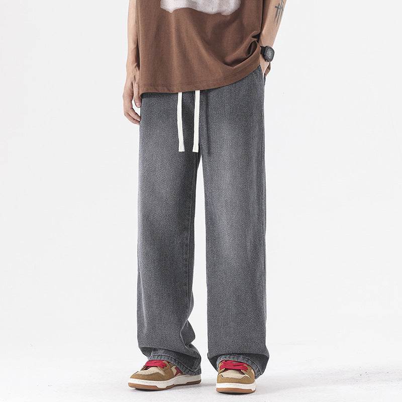 Buycenter Loose Drawstring Trousers - Vintage Blue, Mud Yellow, Gray - Buy Center