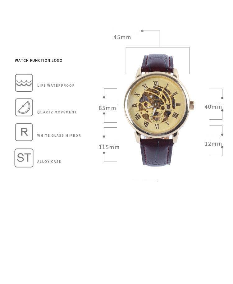 Buy Center Hollow Mechanical Watch - Luminous Display & Waterproof Design - Buy Center