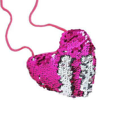 Heart-Shaped Sequined Purse Lanyard - Stylish Girls' Accessory for Gifts - Buy Center