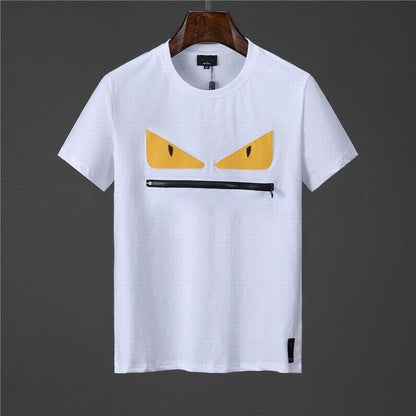 Buycenter Couple Short-Sleeved T-Shirt - Cotton Geometric Design - Buy Center