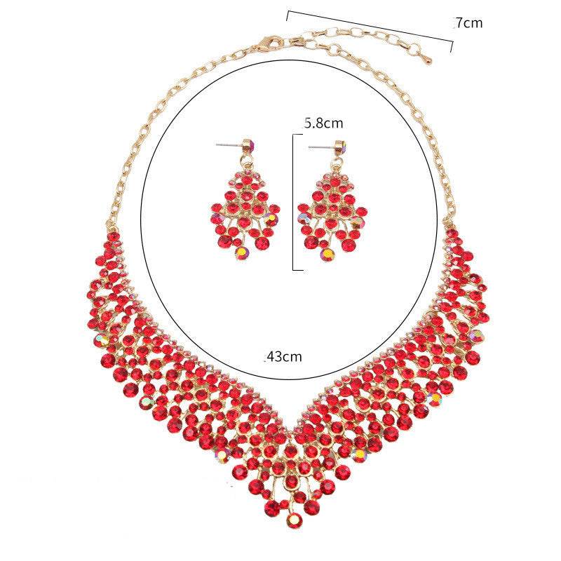Buy Center Creative Crystal Collarbone Necklace & Earring Set - Fashion Jewelry - Buy Center