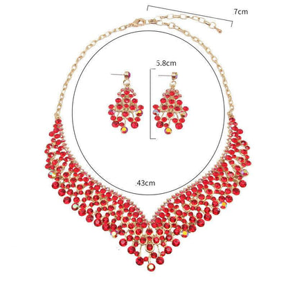 Buy Center Creative Crystal Collarbone Necklace & Earring Set - Fashion Jewelry - Buy Center