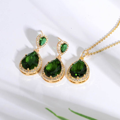 Elegant Zircon Water Drops Necklace & Earring Set - Bridal Jewelry 2025 - Buy Center
