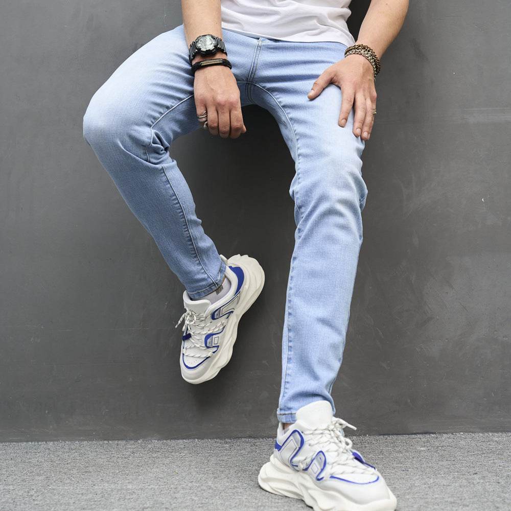 Men's Skinny Cotton Stretch Jeans - Comfortable Tapered Fit for Teenagers - Buy Center
