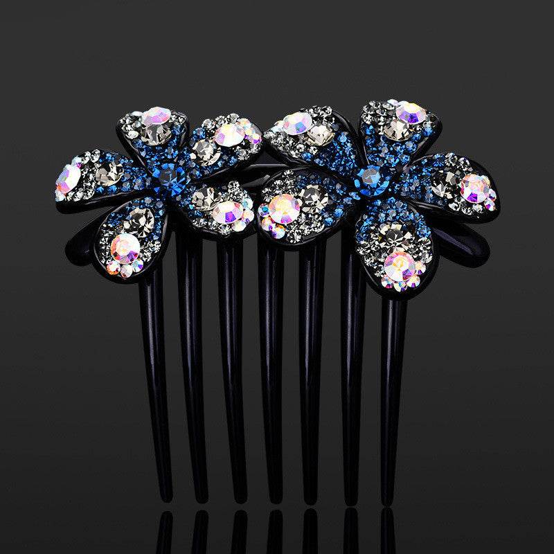Inserting Comb Hair Ornament - Korean Bow with Sparkling Austrian Diamonds - Buy Center