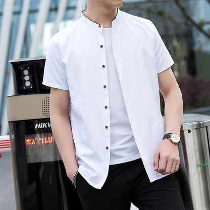 Buycenter Slim Fit Round Neck White Shirt - Short Sleeve for Men - Buy Center