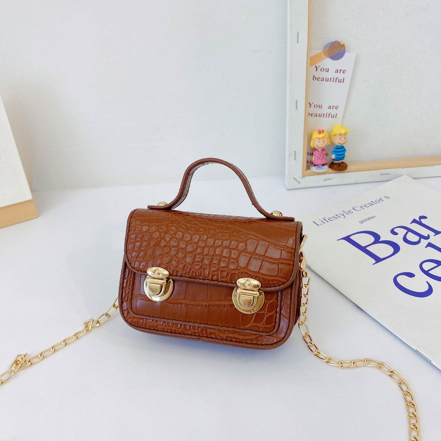 Alligator Print Mini Messenger Bag - Waterproof PU Leather for Kids - Buy Center