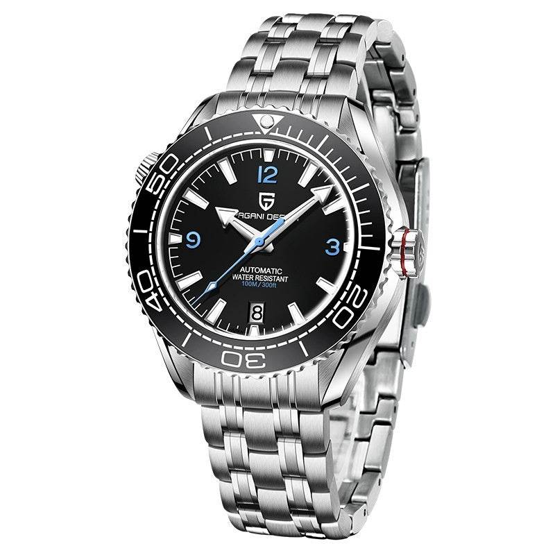 Stylish Men's Mechanical Watch - Rotatable Bezel & Luminous Hands - Buy Center