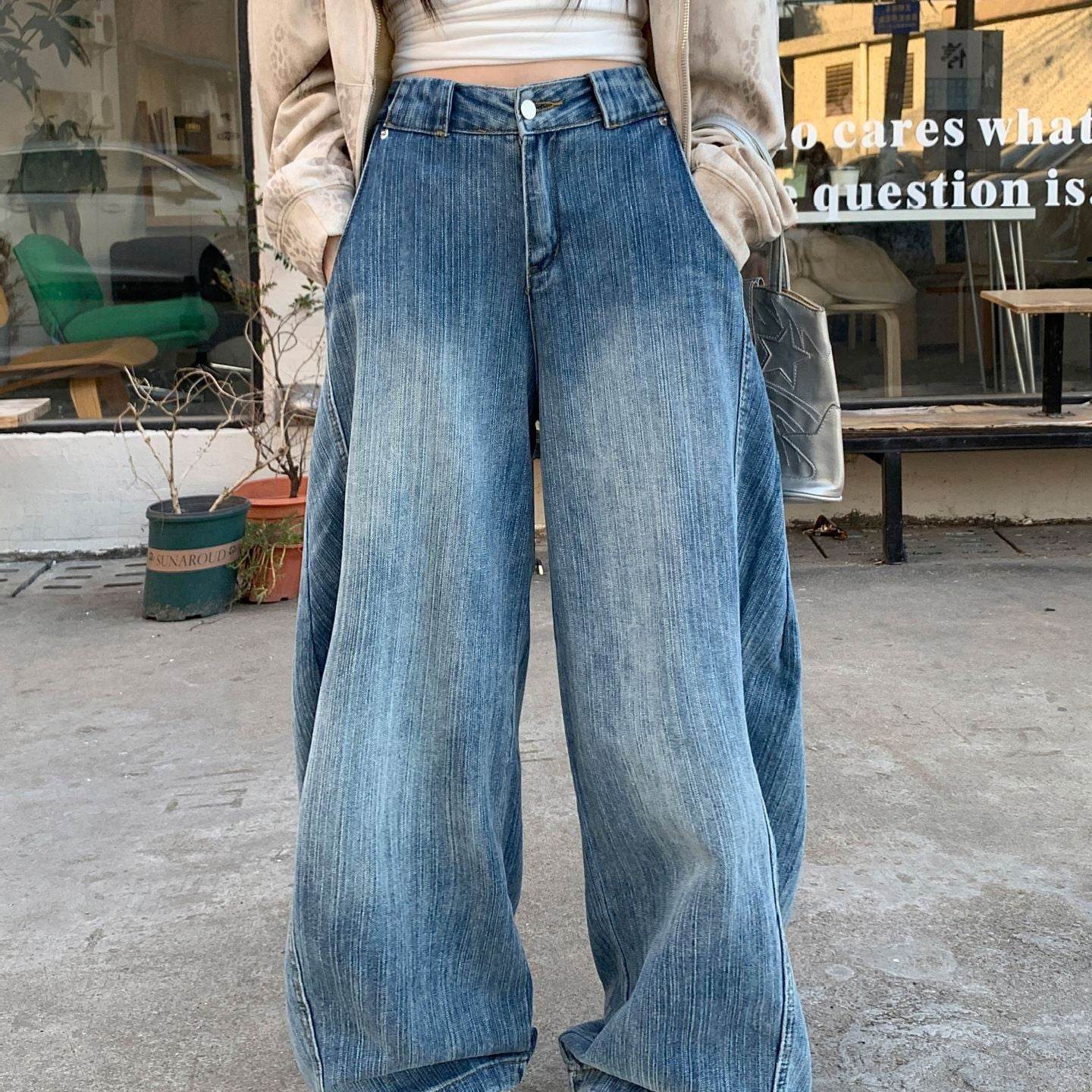 Trendy Washed Distressed Machete Jeans for Women - High-Waisted Style - Buy Center