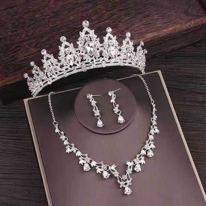 Elegant Bridal Rhinestone Crown Necklace Set - Perfect Wedding Jewelry 2025 - Buy Center