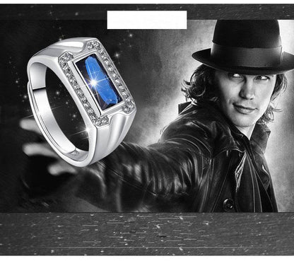 S925 Sterling Silver Kyanite Ring - Modern Geometric Design for Men - Buy Center