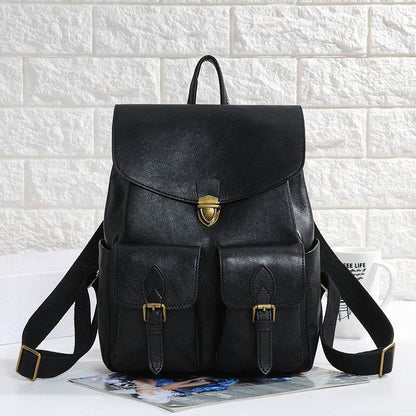 Women's Vintage Cowhide Backpack - Durable Fashion Accessory in Black/Brown - Buy Center
