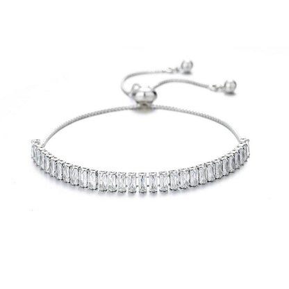 Women's Crystal Zircon Bracelet - Elegant Rose Gold & White Design - Buy Center