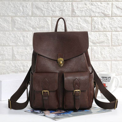 Women's Vintage Cowhide Backpack - Durable Fashion Accessory in Black/Brown - Buy Center