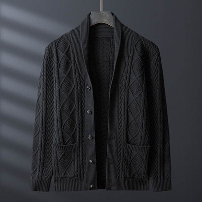 Buycenter Men's Solid Color Knitted Sweater Coat - Trendy Korean Style 2025 - Buy Center