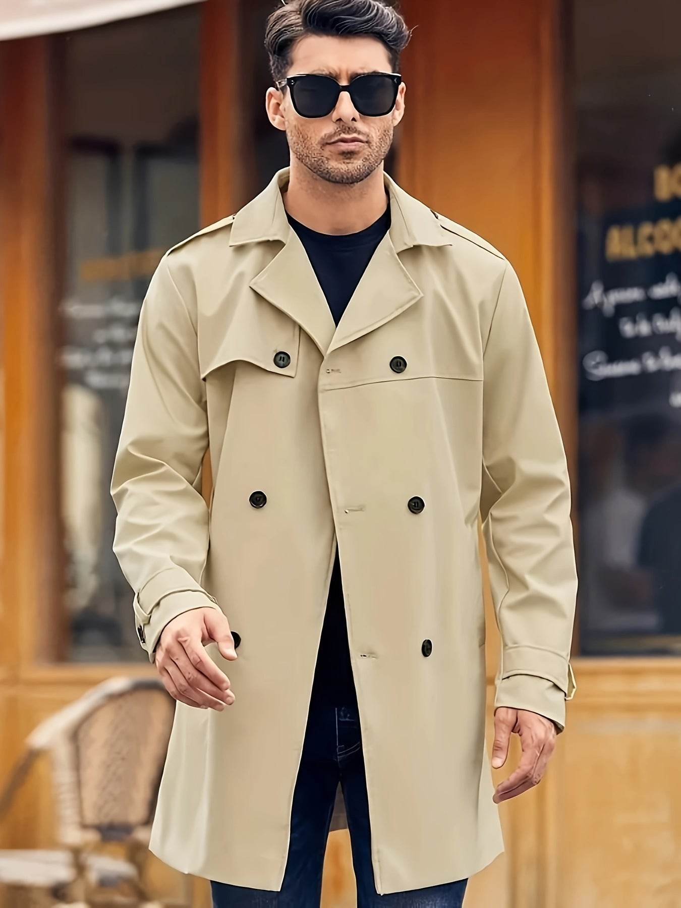 Men's Double-Breasted Long-Sleeved Coat - Stylish Parka in 4 Colors - Buy Center