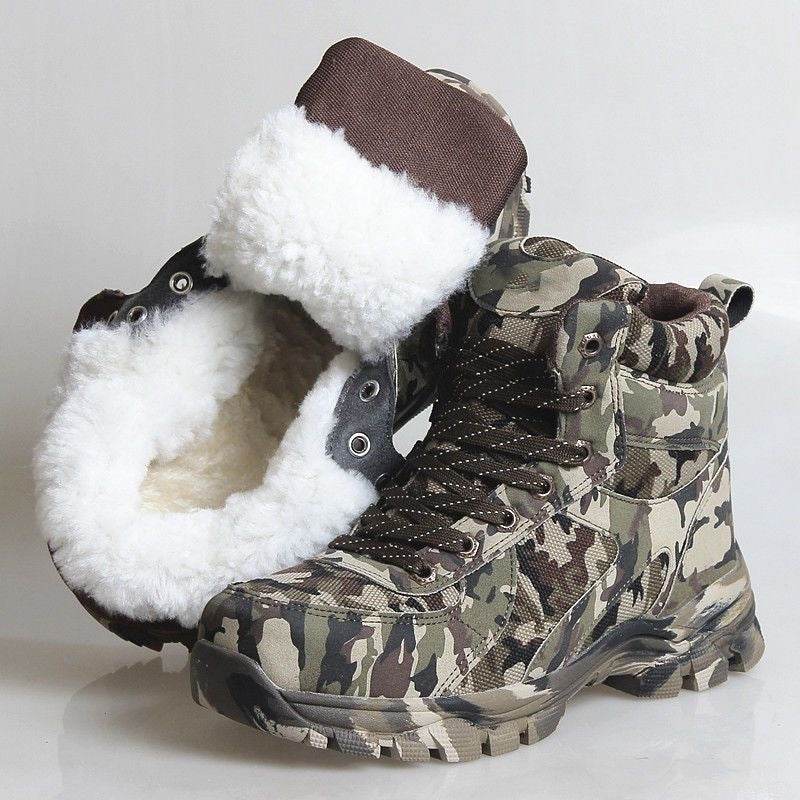Men's Cowhide Thick Snow Boots - Warmth Retention & Stylish Design - Buy Center
