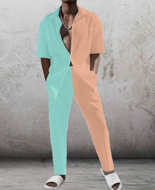 Buycenter 3D Printed Geometric Shirt and Trousers Suit - Stylish Cotton Blend - Buy Center