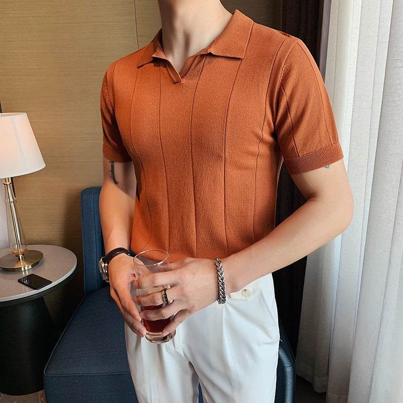Ice Silk Short Sleeve T-shirt for Men - Loose Fit, Soft Polyester Style - Buy Center