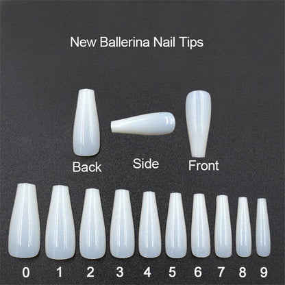 500 Transparent Ballet Fake Nails - High-Quality Acrylic for Nail Art - Buy Center
