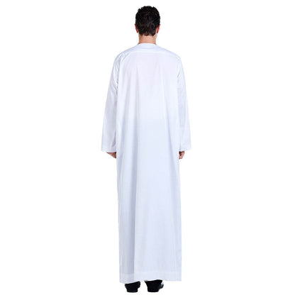 Elegant Middle Eastern Men's Robe - Cotton Blend with Stylish Embroidery - Buy Center