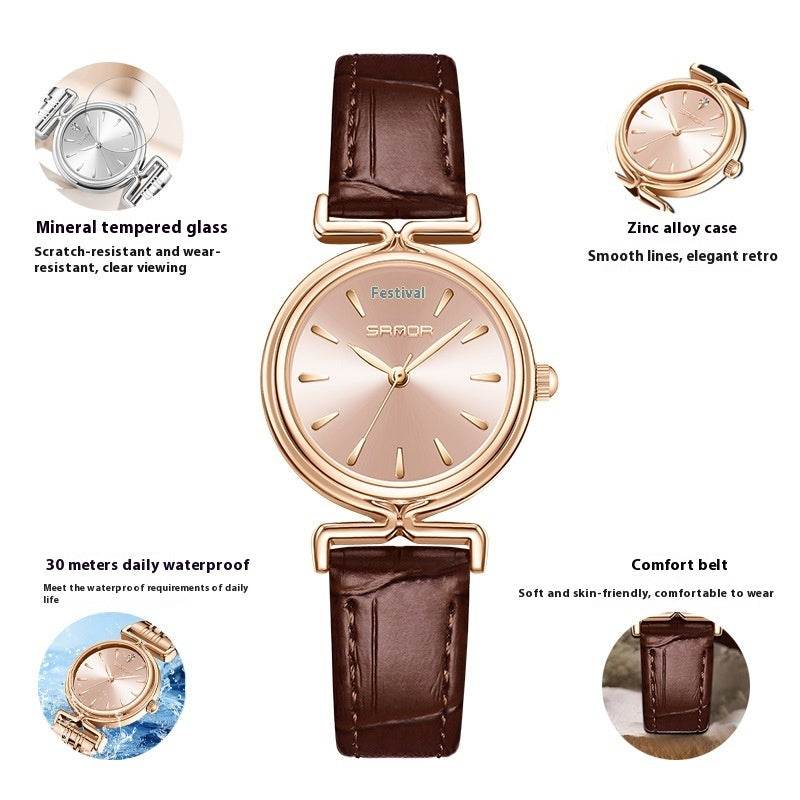Women's Retro Mesh Strap Watch - Stylish & Waterproof for All Occasions - Buy Center