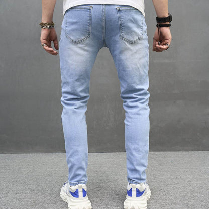 Men's Skinny Cotton Stretch Jeans - Comfortable Tapered Fit for Teenagers - Buy Center